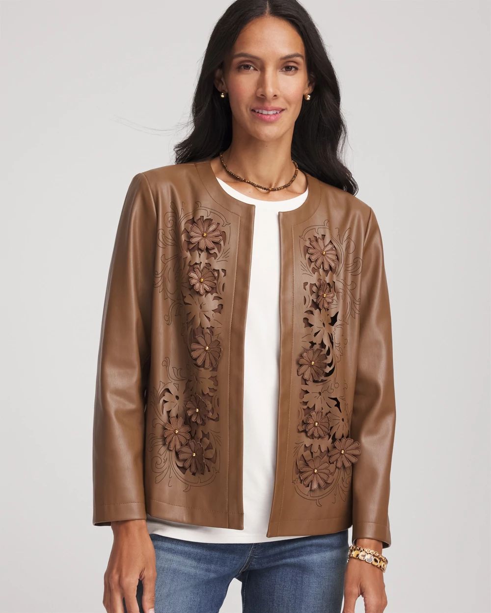 Floral Cutwork Faux Leather Jacket | Chico's